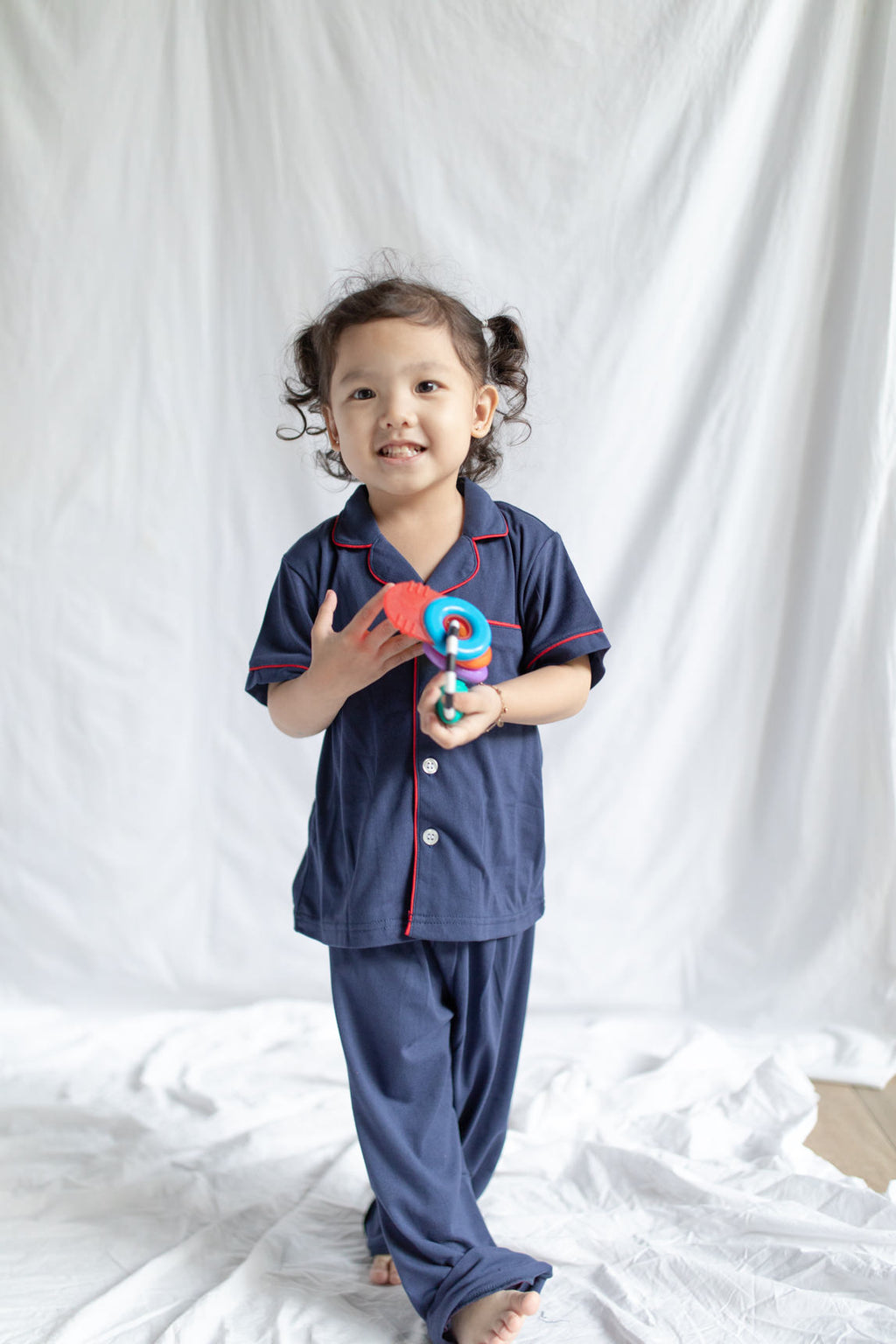 Cozy Midnight Blue Kid's Pajama Set