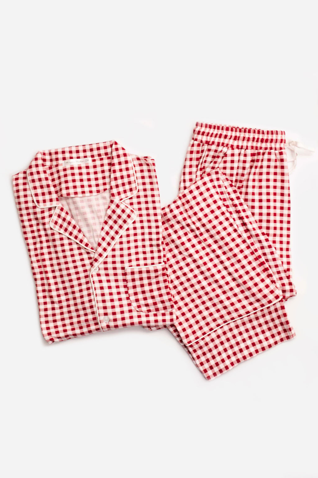 Cozy Red Gingham Men's Pajama or Boxer Set