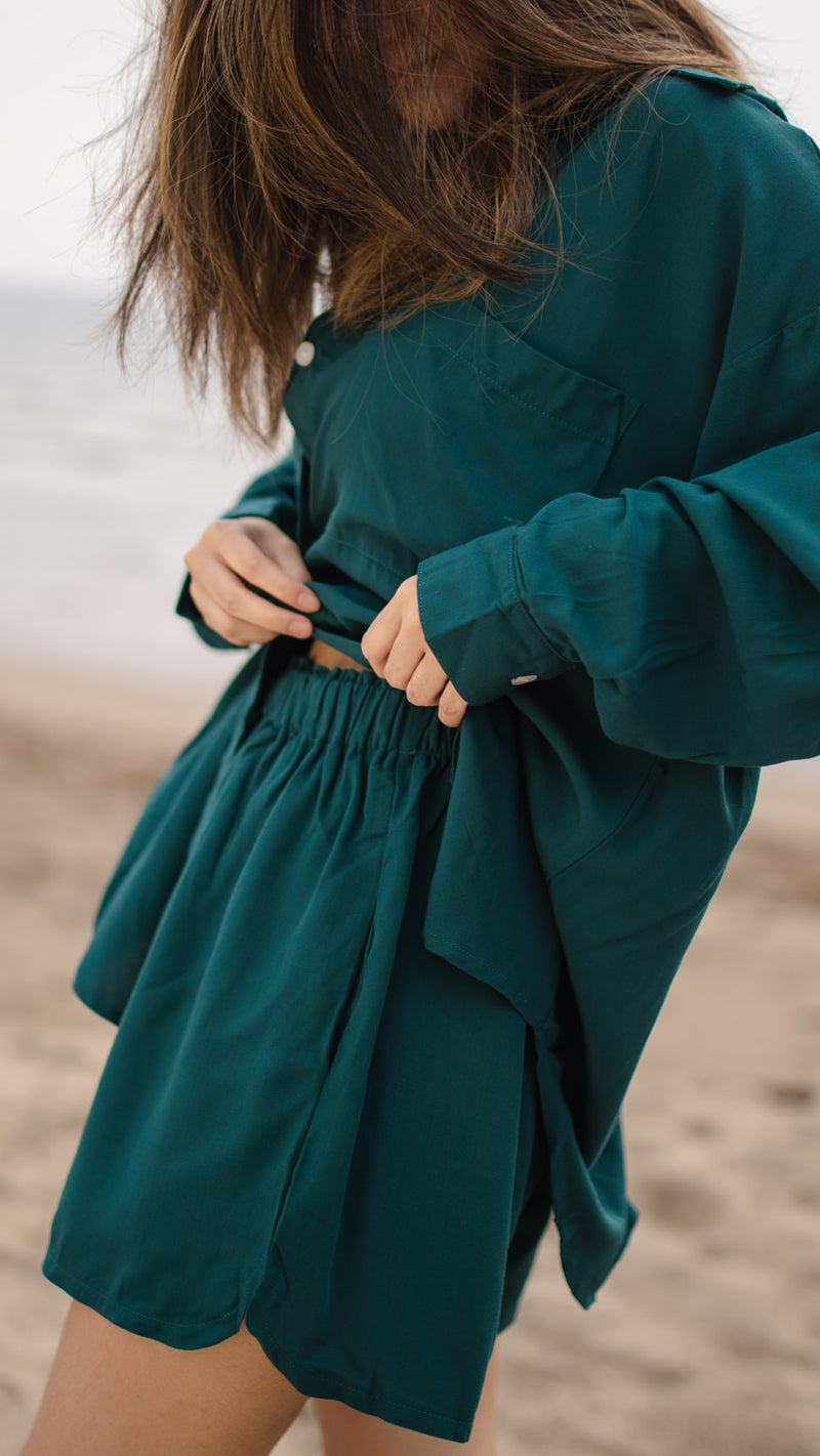 Lisa in Emerald Green Oversized Polo Set