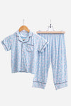 Ysa Blue Cotton Flex Pajama Set For Kids