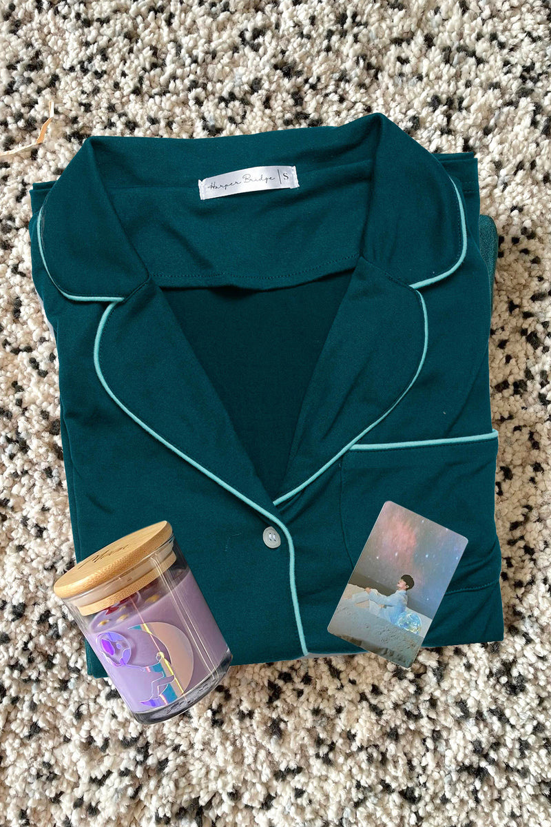 Jin birthday box- Emerald Green Boxer set + Pied Piper Moon Jin Scented Soy Candle
