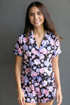 Adelle Violet Floral In Cotton Air Boxer Set