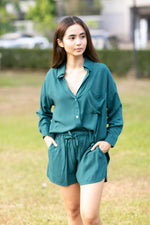 Lisa in Emerald Green Oversized Polo Set