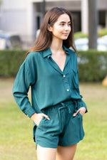 Lisa in Emerald Green Oversized Polo Set