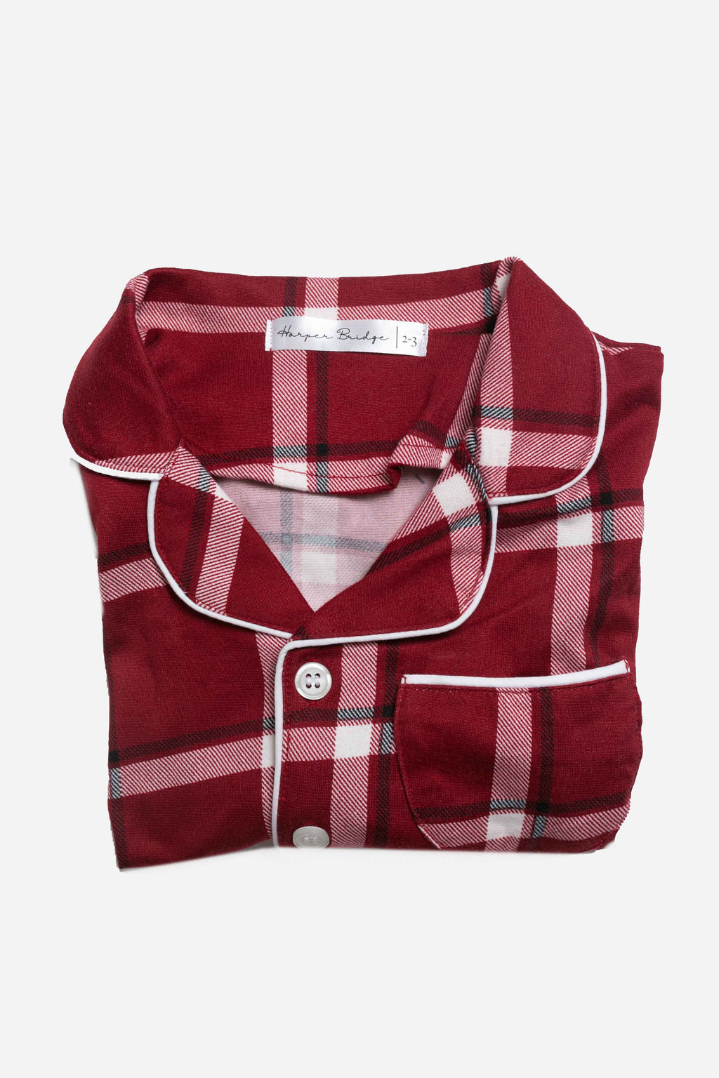 Cozy Red Plaid Kid's Pajama Set