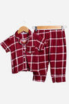 Cozy Red Plaid Kid's Pajama Set