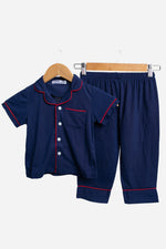 Cozy Midnight Blue Kid's Pajama Set