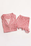 Cozy Red Gingham Women's Boxer Set